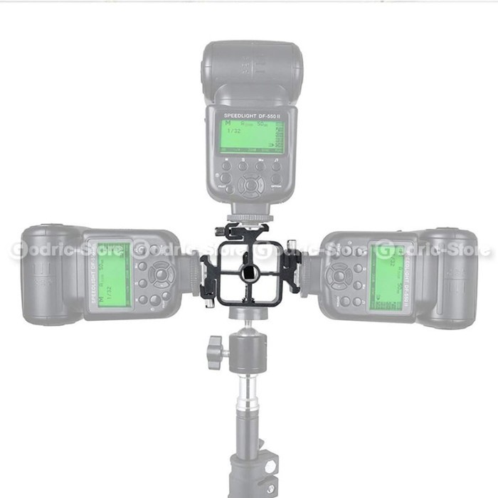 TRIPLE Hot Shoe Mount Adapter Tripod / Light Stand / Mic LED Converter