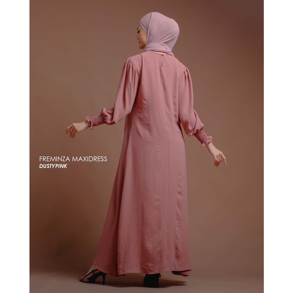 Mayoutfit Freminza Maxidress | Baju Lebaran Dress Gamis Payet Series Exclusive-Dustypink