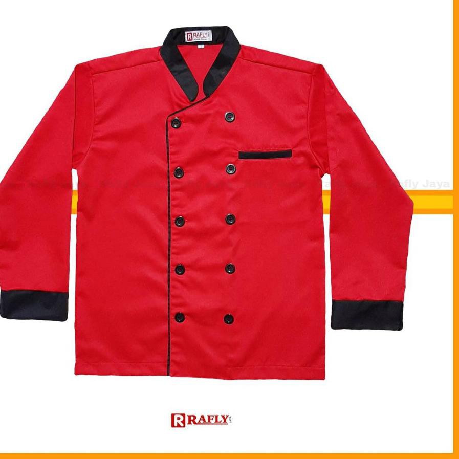 >X-243 Baju Chef - Baju Koki - Baju Koki Lengan Panjang - Baju Koki Pria/Wanita - Seragam Koki / Raf