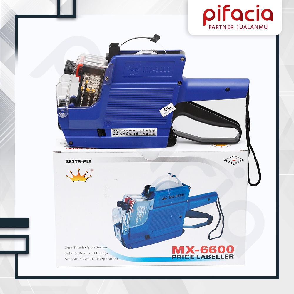 PIFACIA Mesin Alat Label 2 Baris Angka-Angka MX 6600
