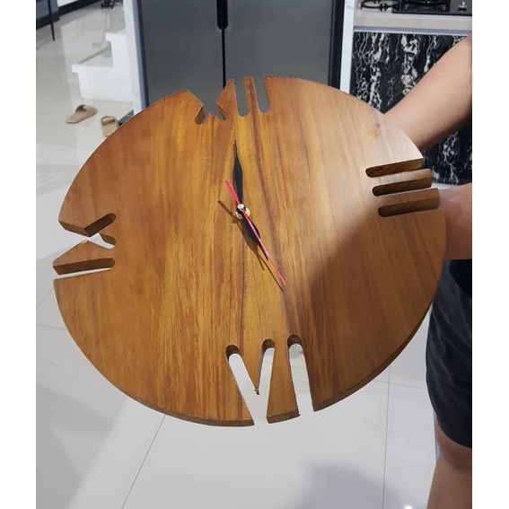 Jam Dinding Kayu Jati Model Romawi