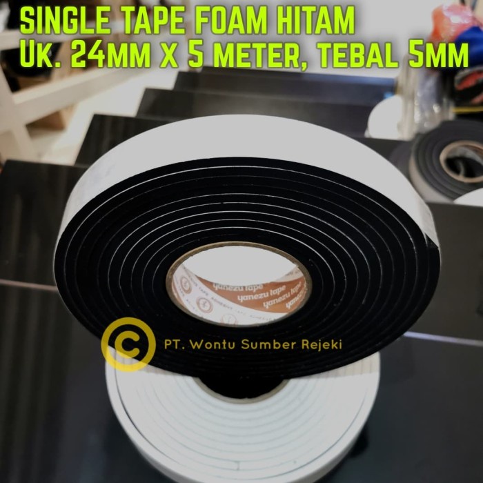 

Cantik Single Foam Tape Hitam, Uk. Lebar 1Inch , Panjang 5 Meter , Tebal 5Mm Murah