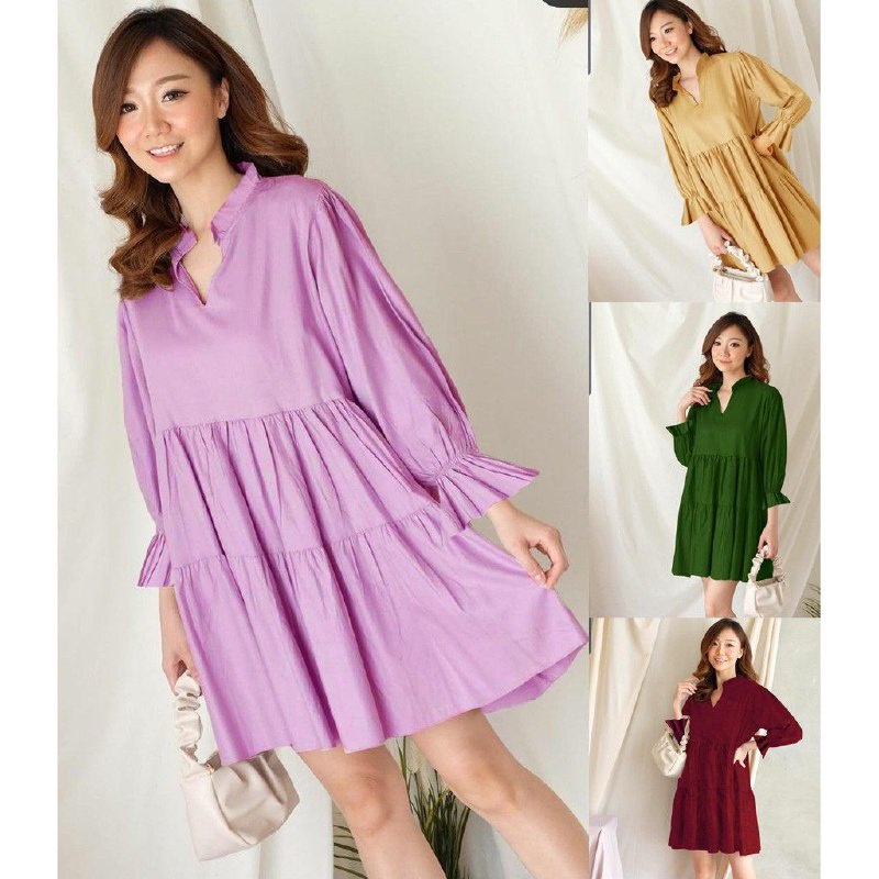 Dress Ruffle Casual Style MA Jumbo Big Size Dress