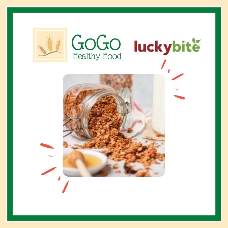 

Sarapan Sehat Granola Oats Cereal Menu Diet - Honey Cinnamon Granola 100gr - Almond, Cashew, Pumpkin Seed, Raisins - NO SUGAR - LUCKYBITE