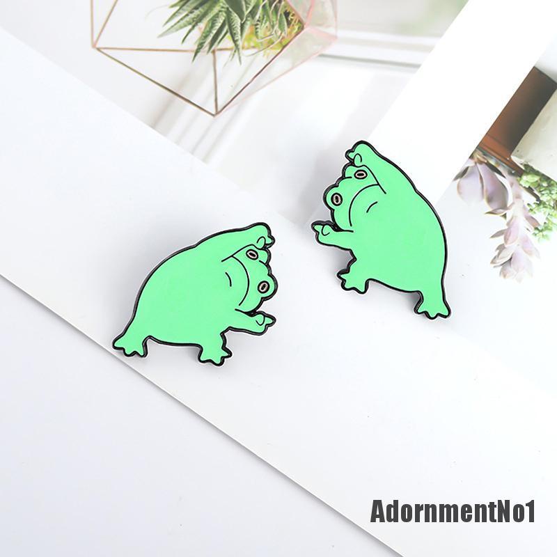 (Adornmentno1) Bros Pin Enamel Desain Katak Lucu Hias Cermin