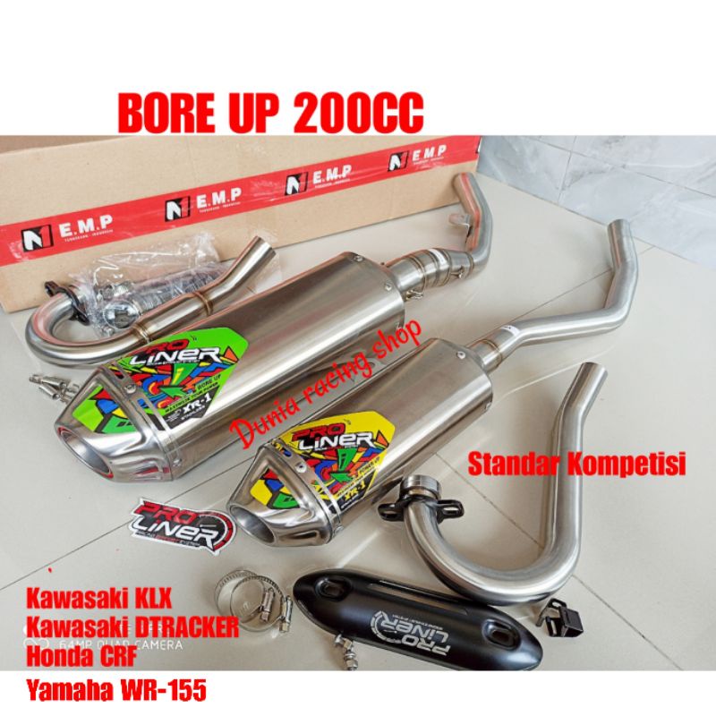 knalpot Proliner XR-1 XR1 CRF 150 WR 155  KLX 150 DTracker 150 BORE UP 200cc dan Standar Kompetisi full system steinles Original