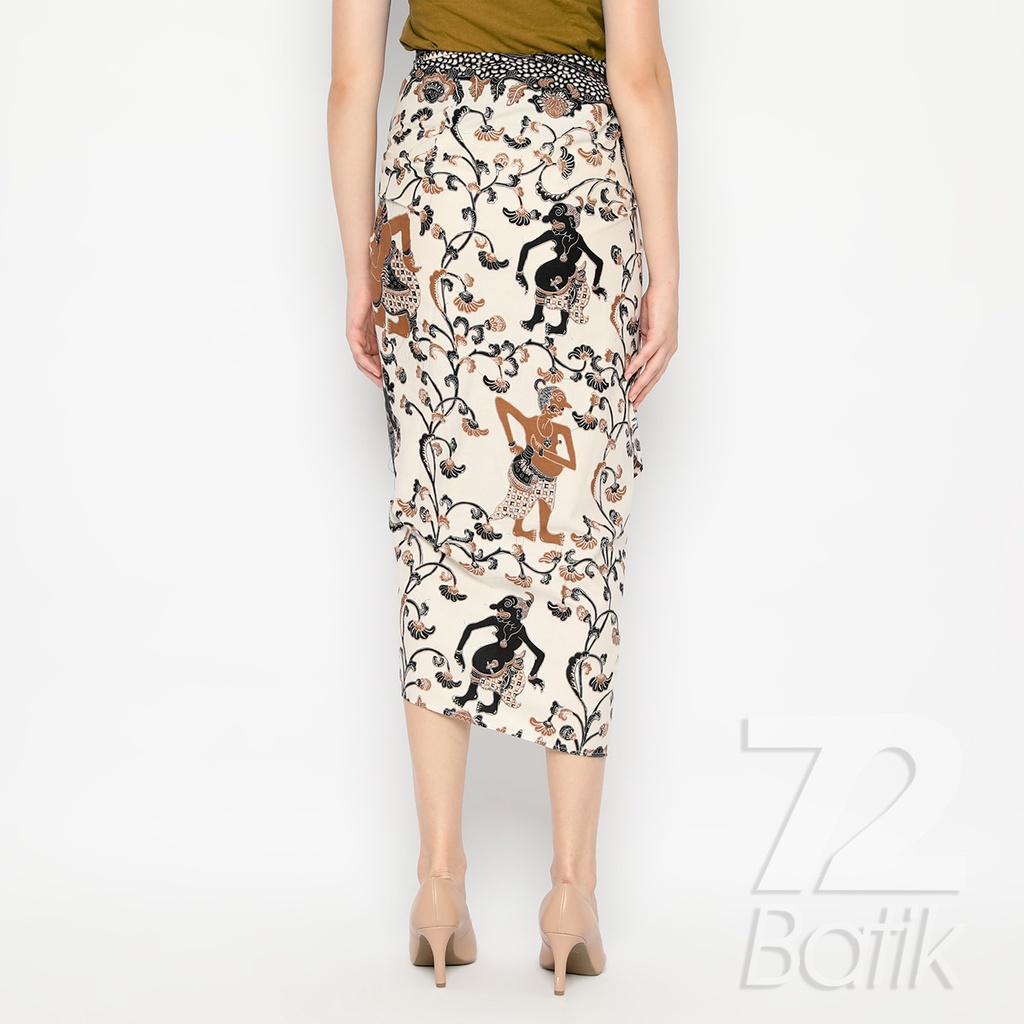 ROK BATIK SPAN Skirt Lilit Kebaya Instan Modern Wanita Motif Wayang Warna Putih 723485 Cap 72 - Rok Batik Lilit Bawahan Skirt Kamen Kebaya Songket Batik Panjang Plisket Span Instan Jadi Bali Lembaran Premium Modern Untuk Wanita Kondangan