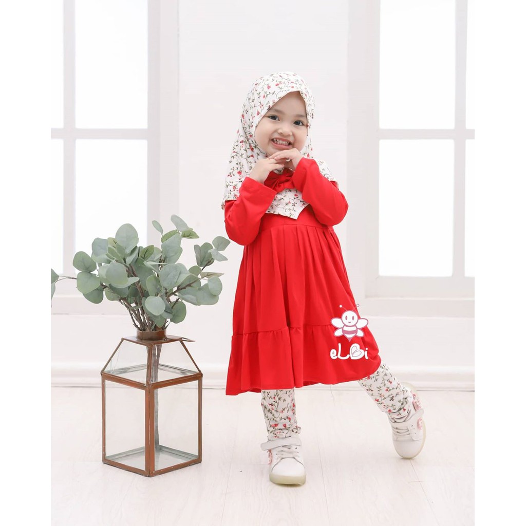 Baju Muslim Anak Cewek Nayla / Baju Gamis Anak Perempuan 1-6 Tahun Rayon Super / Setelan Baju Muslim Anak