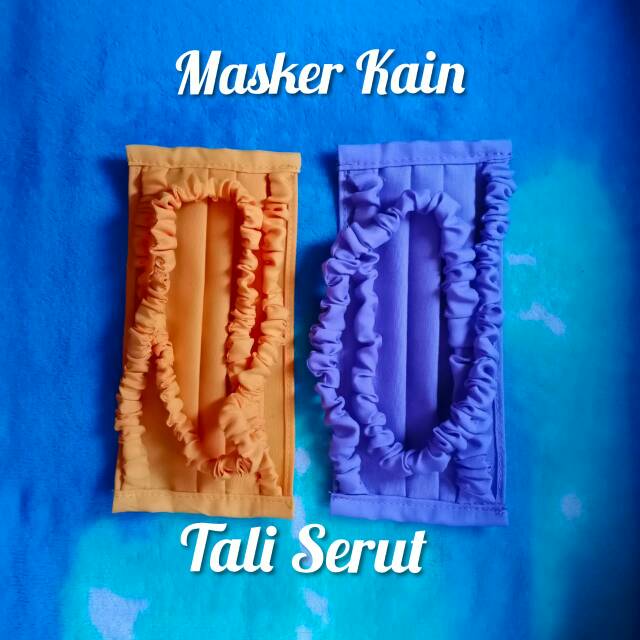 Masker kain tali serut karet hijab