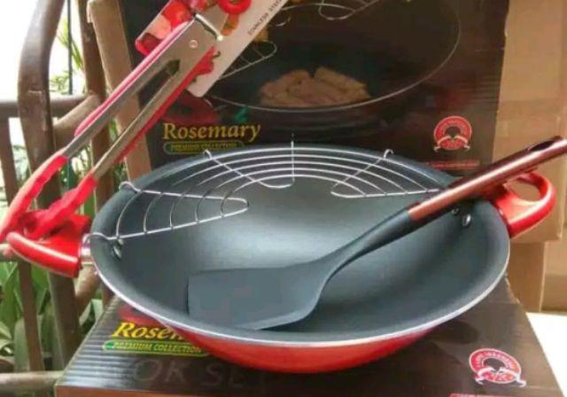 Wajan Teflon Anti Gores Wok Set 30cm