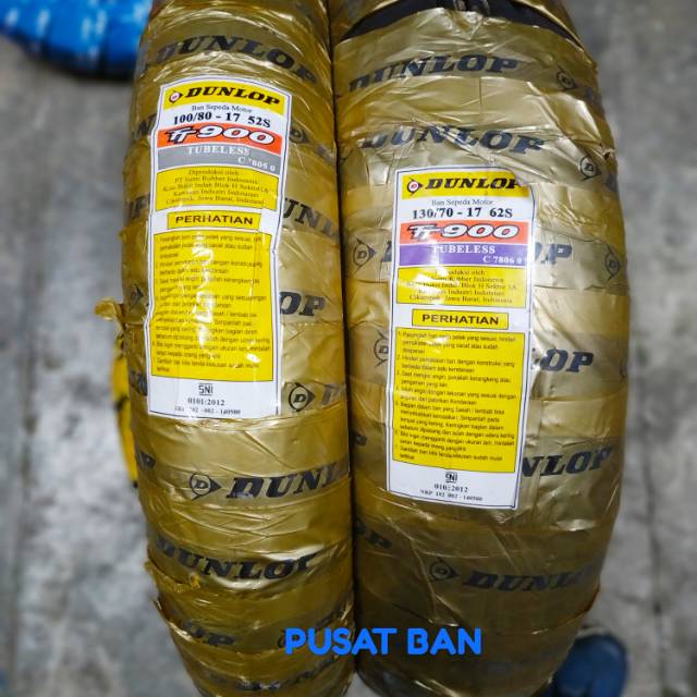 BAN LUAR TUBLES RING 17 DUNLOP T900 130/70-17 TUBELESS