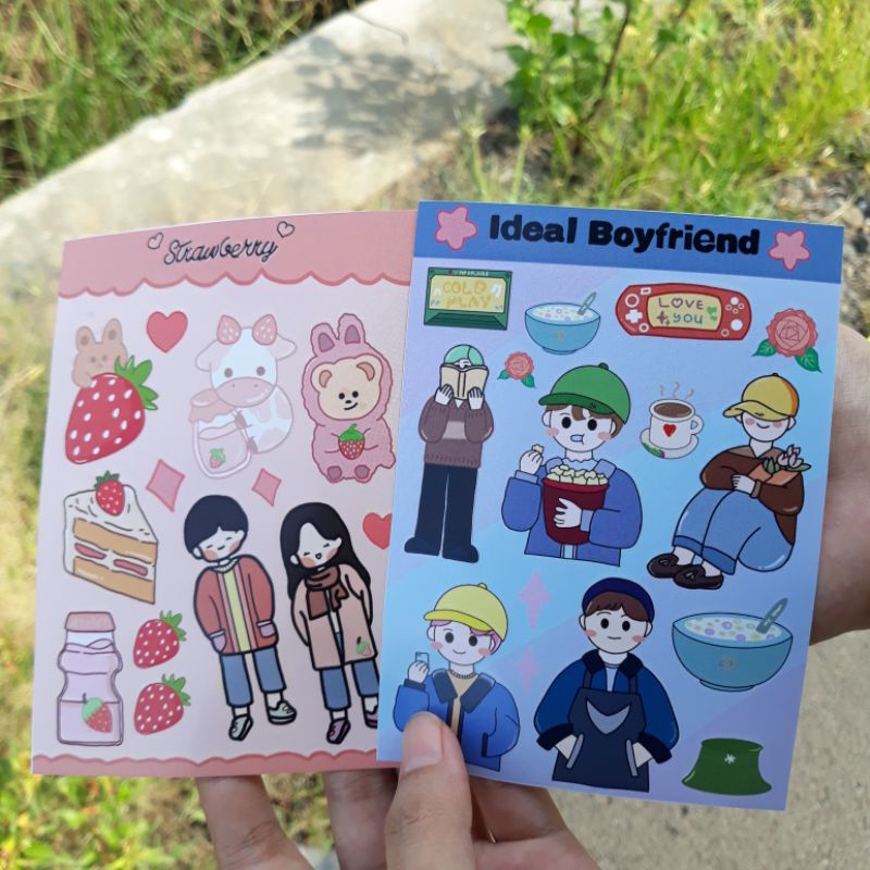 

stiker deco ideal boyfriends stiker deco strawberry girl boy stiker korean girl boy