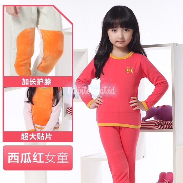 longjohn anak perempuan laki laki musim dingin winter long john kids thermal underwear dalaman hangat import