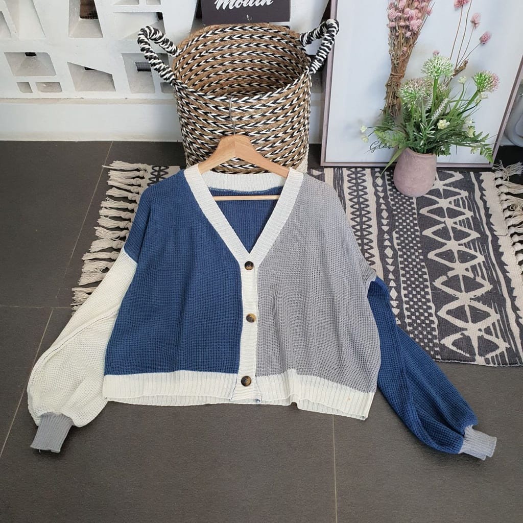 COD - HELEN CARDIE | CARDIGAN RAJUT TWIST PREMIUM | OUTER OUTERWEAR KNIT MIX WARNA KOMBINASI | KARDIGAN TEBAL HIGH QUALITY.helena-6