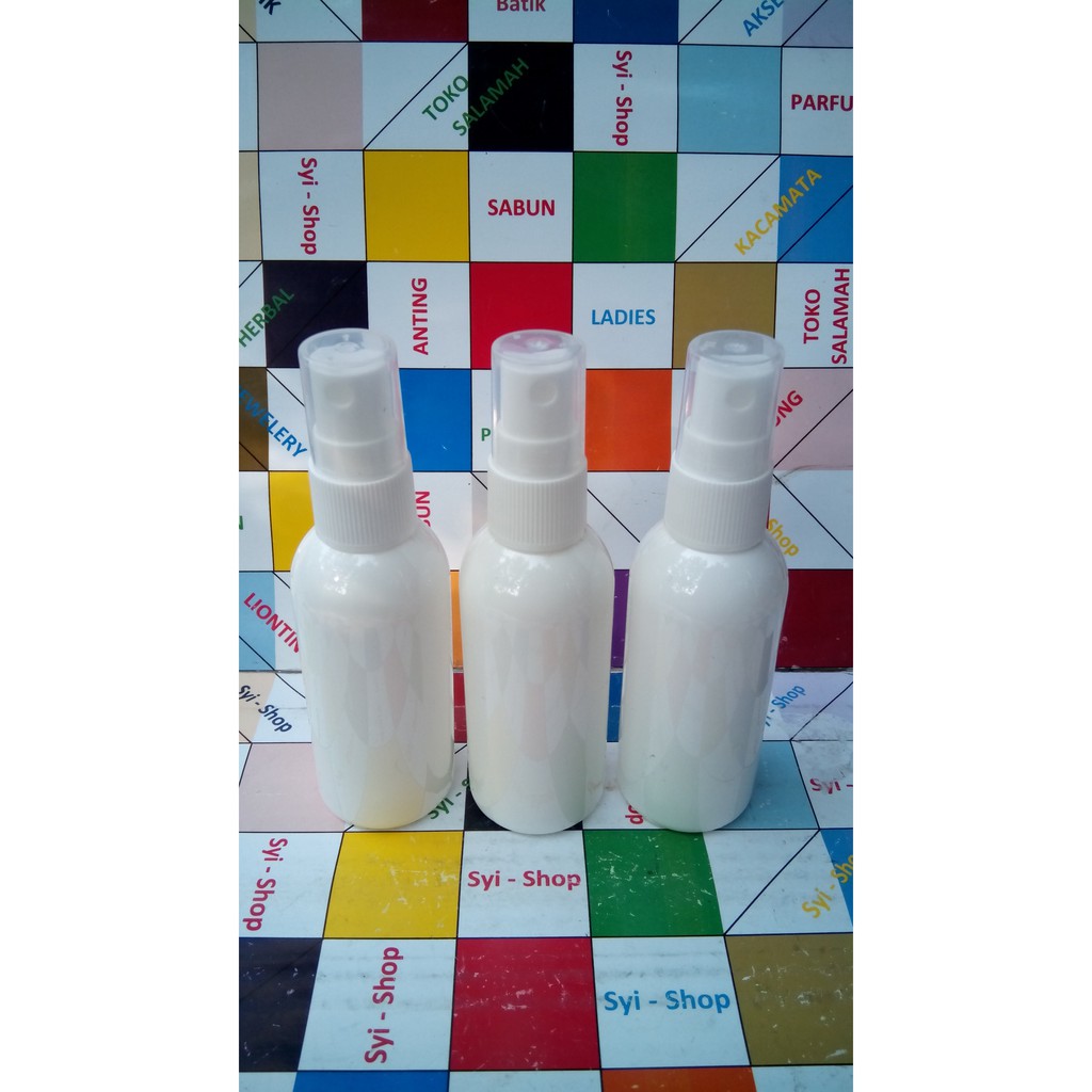 GROSIR Botol Parfum Spray 60 ml Plastik Putih Susu