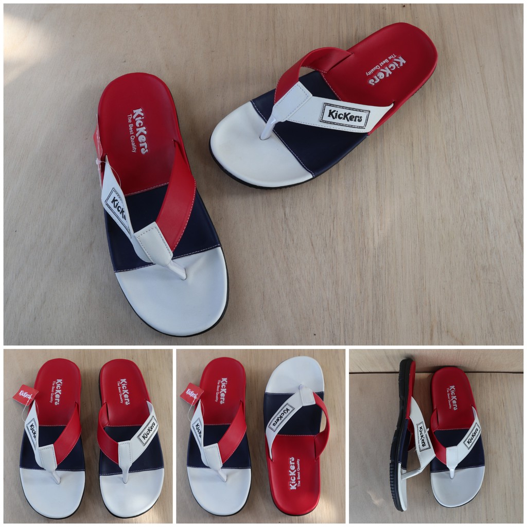 Three Colours Sandal Kickers Pria Casual Santai Hangout sandal slide japit jepit cowok kece01