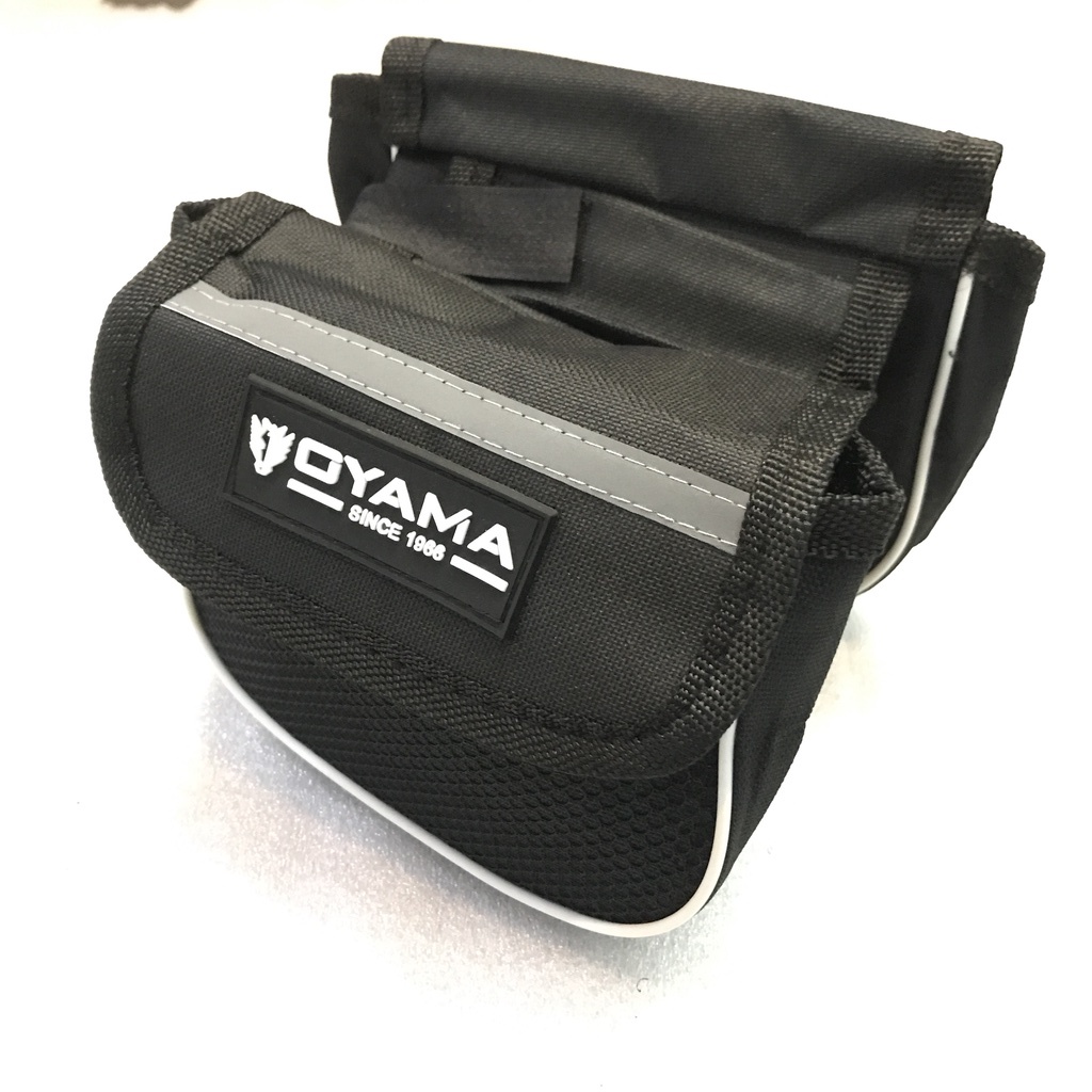 Bag Top Tube Sepeda Kiri Kanan OYAMA Black Grey Tas Kerangka Sepeda