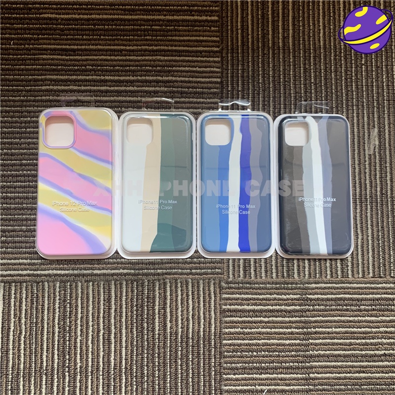 Soft Case Silikon Motif Pelangi Untuk Iphone 6 7 8 Plus X Xs Max Xr I11 I12 11pro 12pro