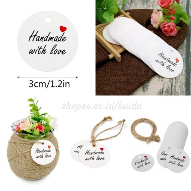 

Tags Hangtag Handmade With Love Putih Hang Tag Hiasan Parcel Bingkisan Kue Hampers cake dus box