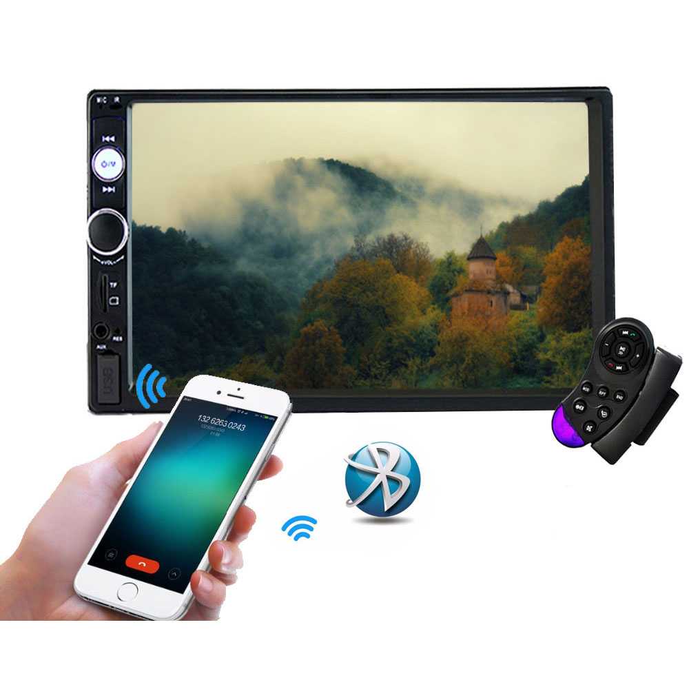 Double Din Tape Audio Mobil Media Player MP5 Bluetooth Touch Screen 7" TFT  Layar Sentuh