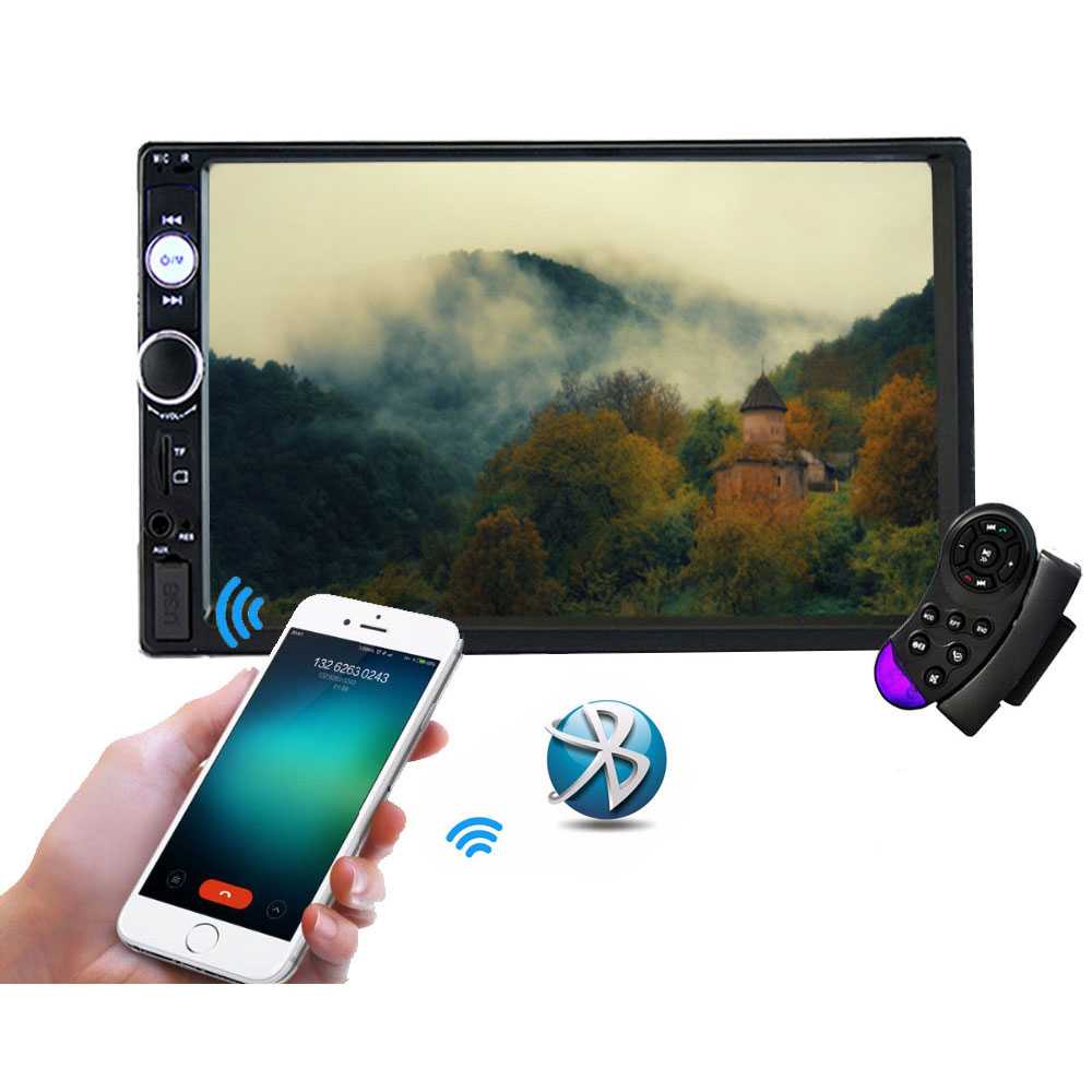 Podofo Tape Audio Mobil Media Player MP5 Bluetooth Touch Screen 7023B-Hitam