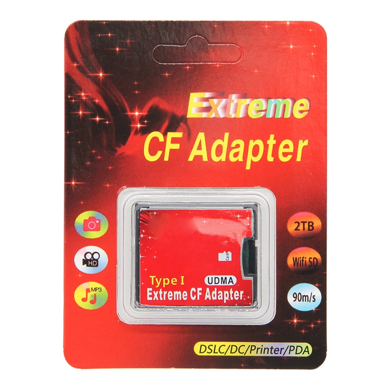 Adaptor Kartu btsg TF Ke CF, Adaptor Pembaca Kartu CF Flash Micro-SD/SDHC/SDXC 1port, Support Kartu Micro-SD