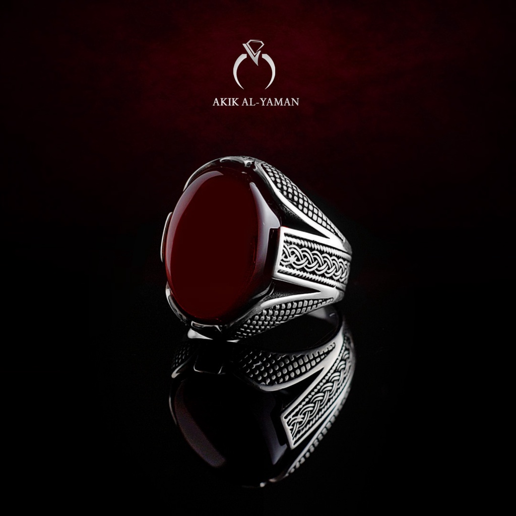 Cincin Batu akik Yaman Kabdi dengan Ring Perak Original Yemen