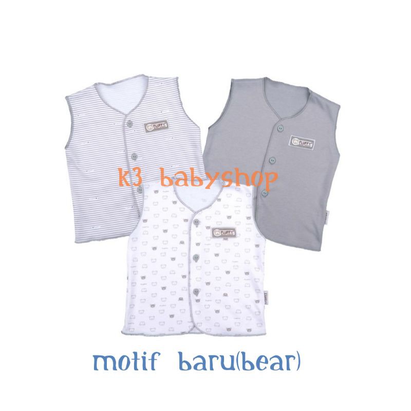 NB Baju Kutung Neci Fluffy Newborn Abu grey white putih baju bayi SNI baju rumah anak