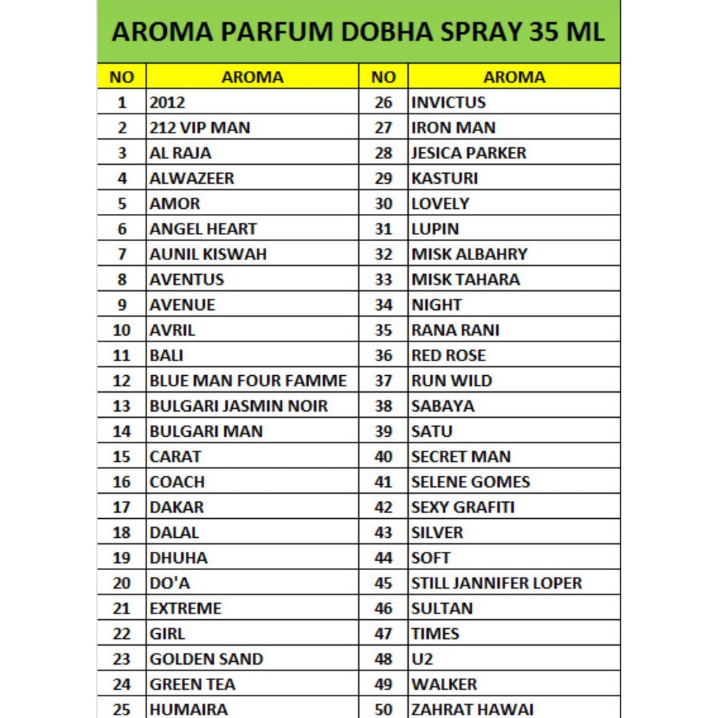 Parfume Dobha Spray 35 ml