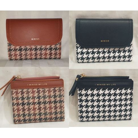 MINISO Dompet Pendek Lipat Houndstooth