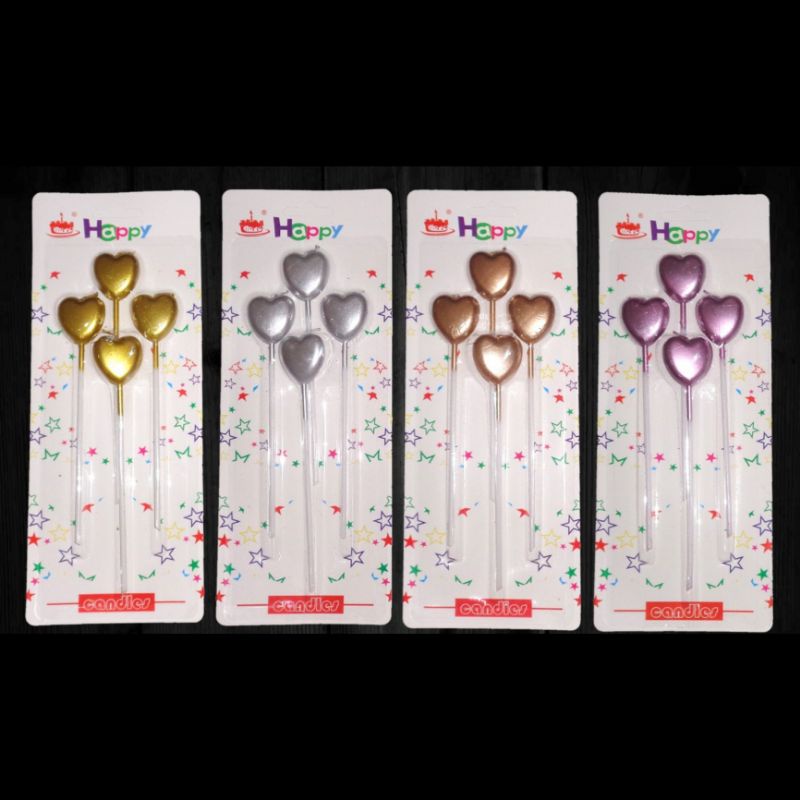 lilin ultah love/ lilin ultah love metalik/ lilin ultah love metallic