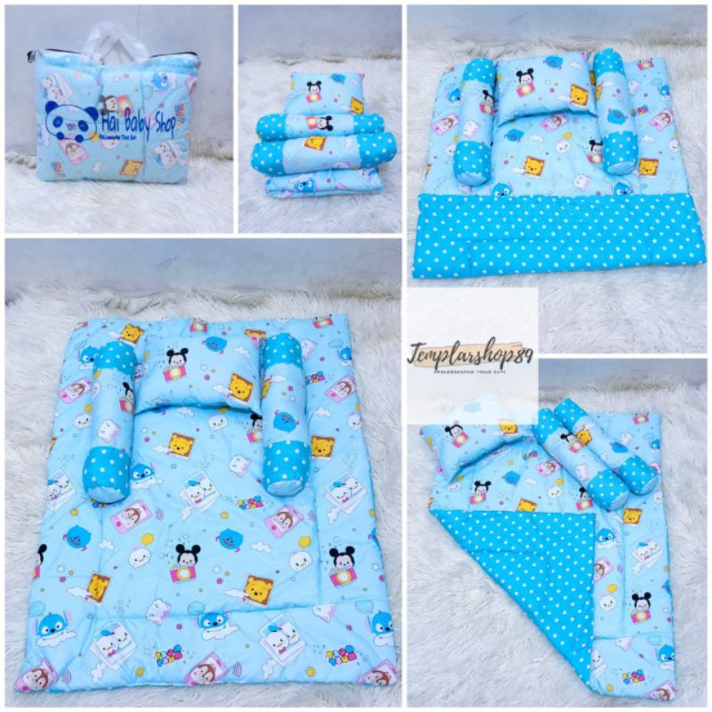 Bedding Set Bayi Bedcover Selimut Bayi Hangat Baru Lahir Free bantal guling dan Tas Cantik