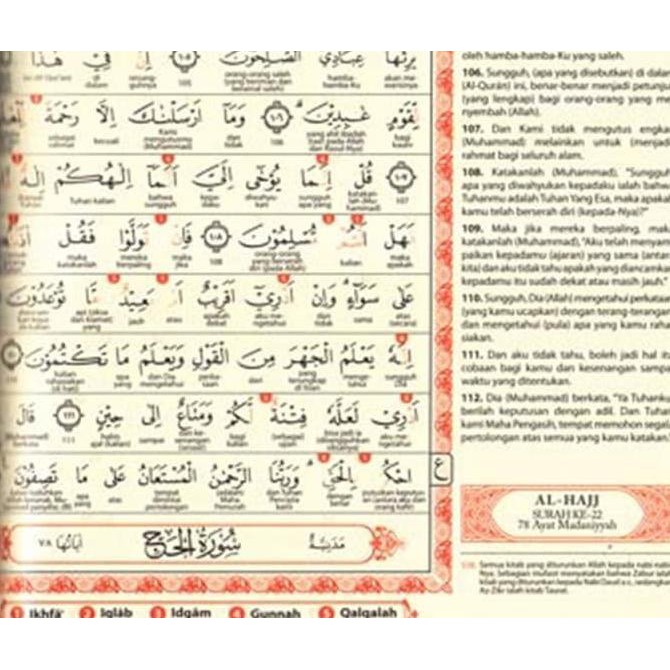 Al Quran Al Hidayah A4 Ukuran Besar - Tafsir Perkata Tajwid Kode Angka