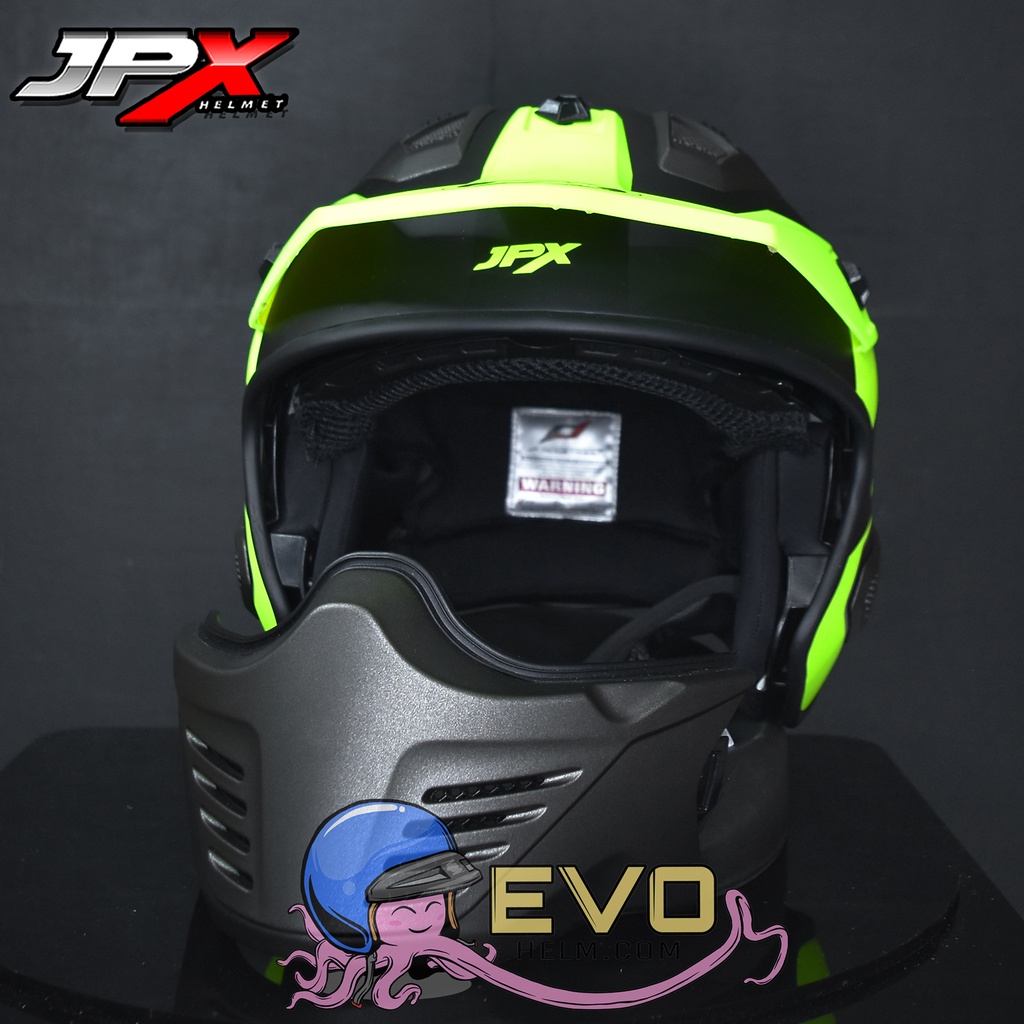 HELM JPX MOTOCROSS_JPX MX 726R - BLACK DOFF / YELLOW (ONGKIR 2 KG)