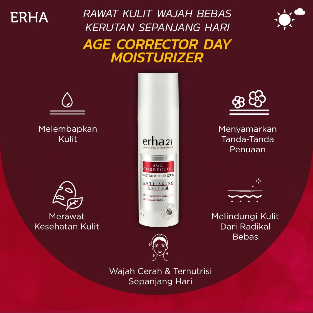 ERHA Age Corrector Day Moisturizer 30 gr - Krim Pagi Anti Aging ~ ORIGINAL 100%