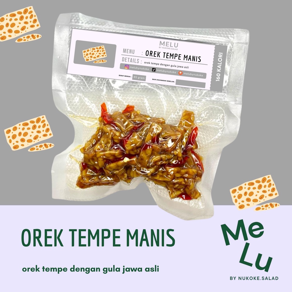 

OREK TEMPE low kalori tanpa gula MELU