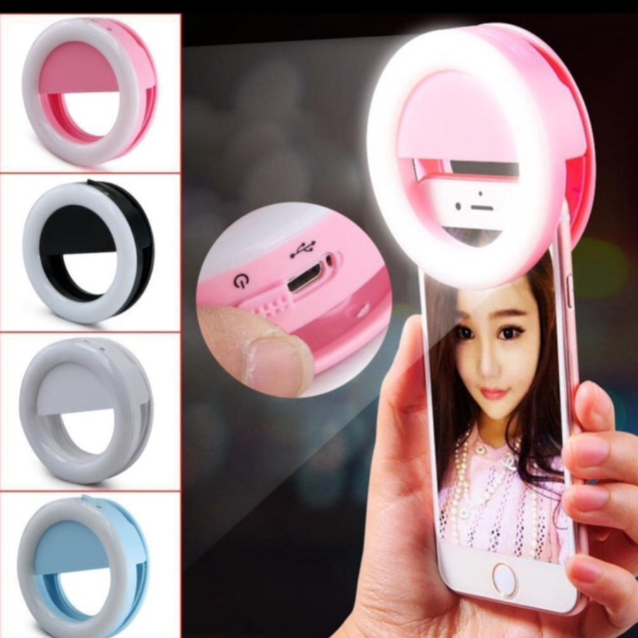 Selfie Ring Light/ Lampu Selfie/ Ring Selfie 32Led/ Recharge Batery