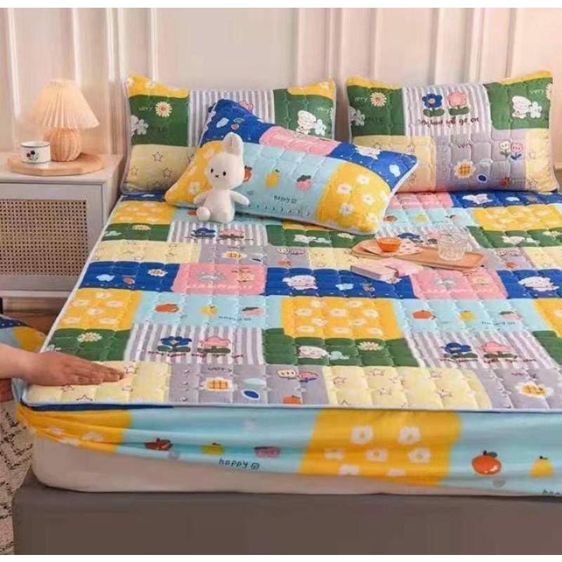 SPREI WATERPROOF MOTIF KARAKTER / SPREI ANTI OMPOL-Bunga kecil