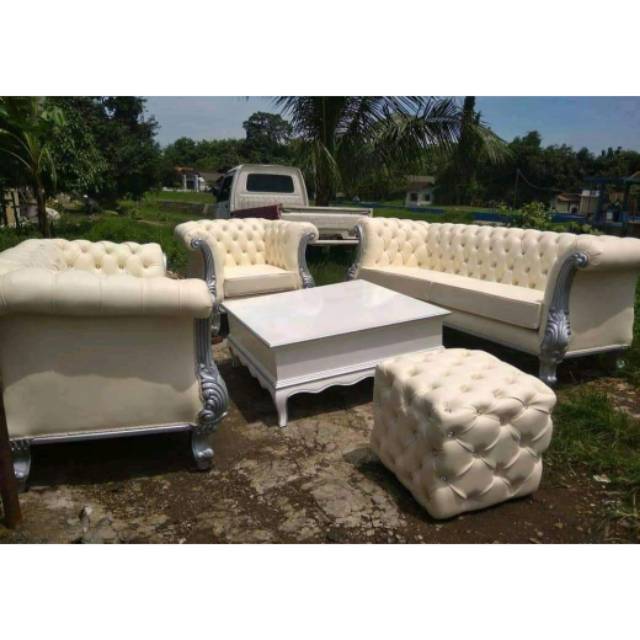 Set meja kursi sofa tamu mebel meubel furnitur furniture modern mewah tren terbaru terkini kekinian