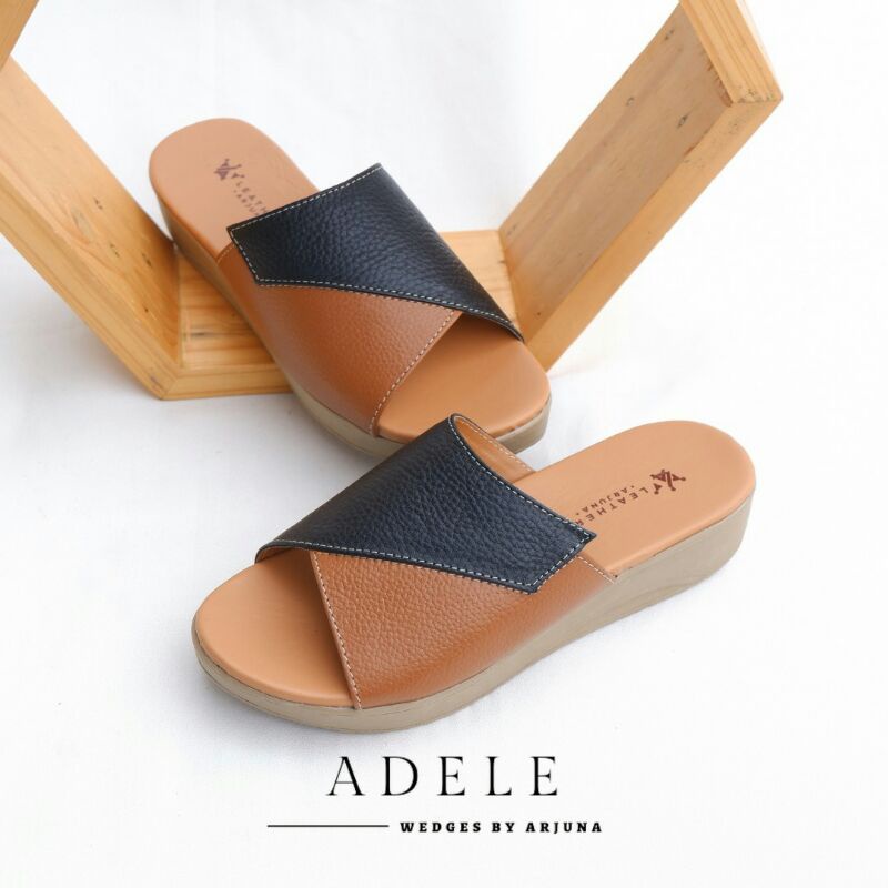 sandal wedges sendal wedges kulit adele