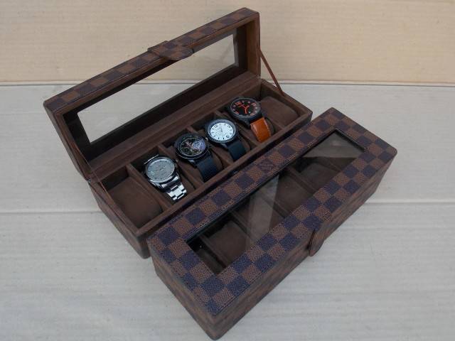 Tempat Jam Tangan Original Box Jam Tangan Kotak Jam Tangan Isi 6 Motif DAMIER