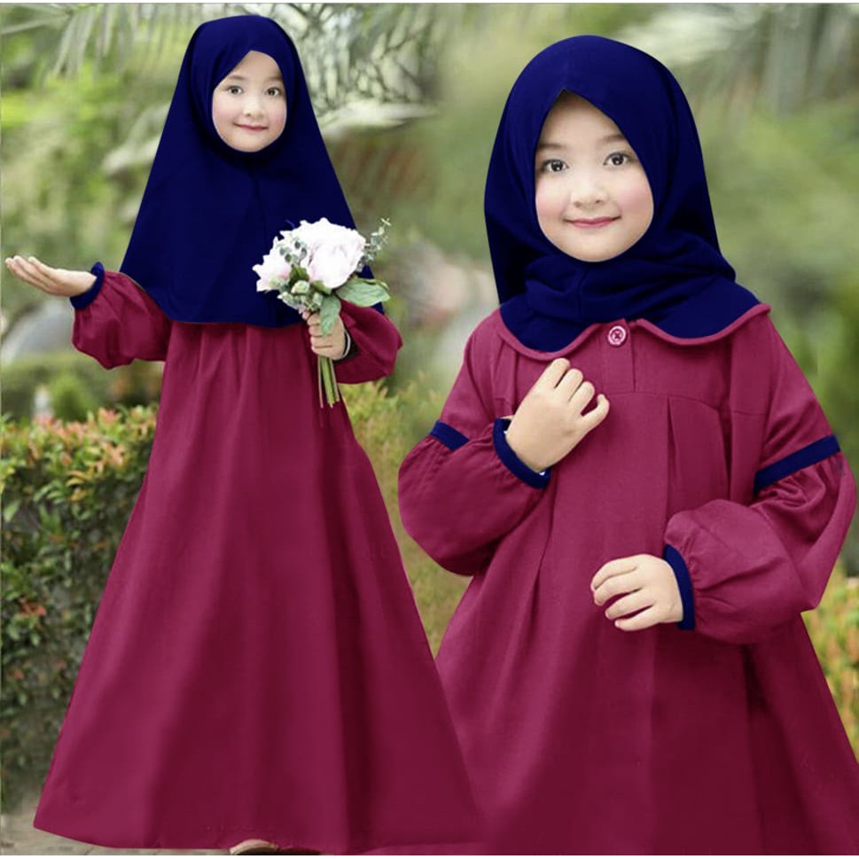 HOPYLOVY - Pakaian Muslim Anak Gamis Babydoll Kids