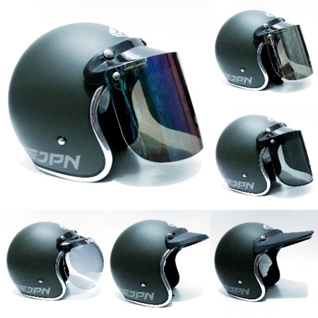 Helm Jpn Hijau Army Dof List Chrome/croom