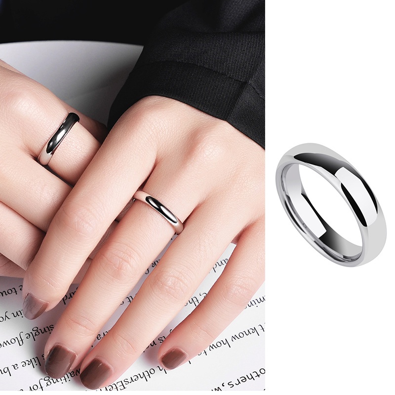 Titanium Steel Couple Rings Student Love Jewelry Ring Gift Pendant