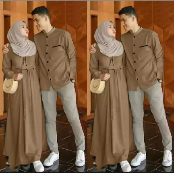 baju muslim pasangan - emon cauple - caple terbaru - cauple kombinasi - baju pasangan terbaru
