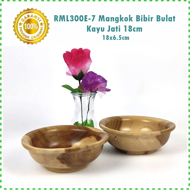 Mangkok Bibir Bulat Kayu Jati