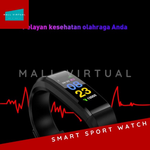 Fitness Tracker Pengukur Detak Jantung Olahraga - Jam Tangan Digital Smartwatch Smartband