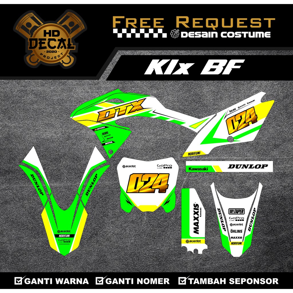 DECAL KLX BF/KLX G/KLX LAMA/KLX GORDON FULL BODY DESAIN BEBAS
