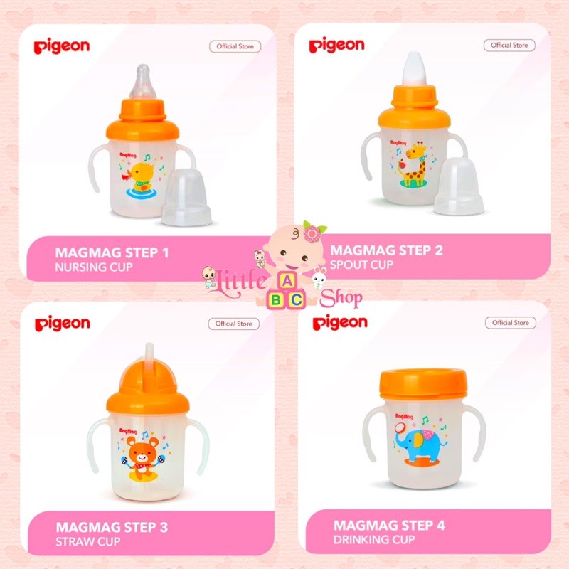 Pigeon MagMag Step 1 2 3 4 / Pigeon Straw Cup / Pigeon Spout Cup / Pigeon mag mag Training Cup / botol minum anak