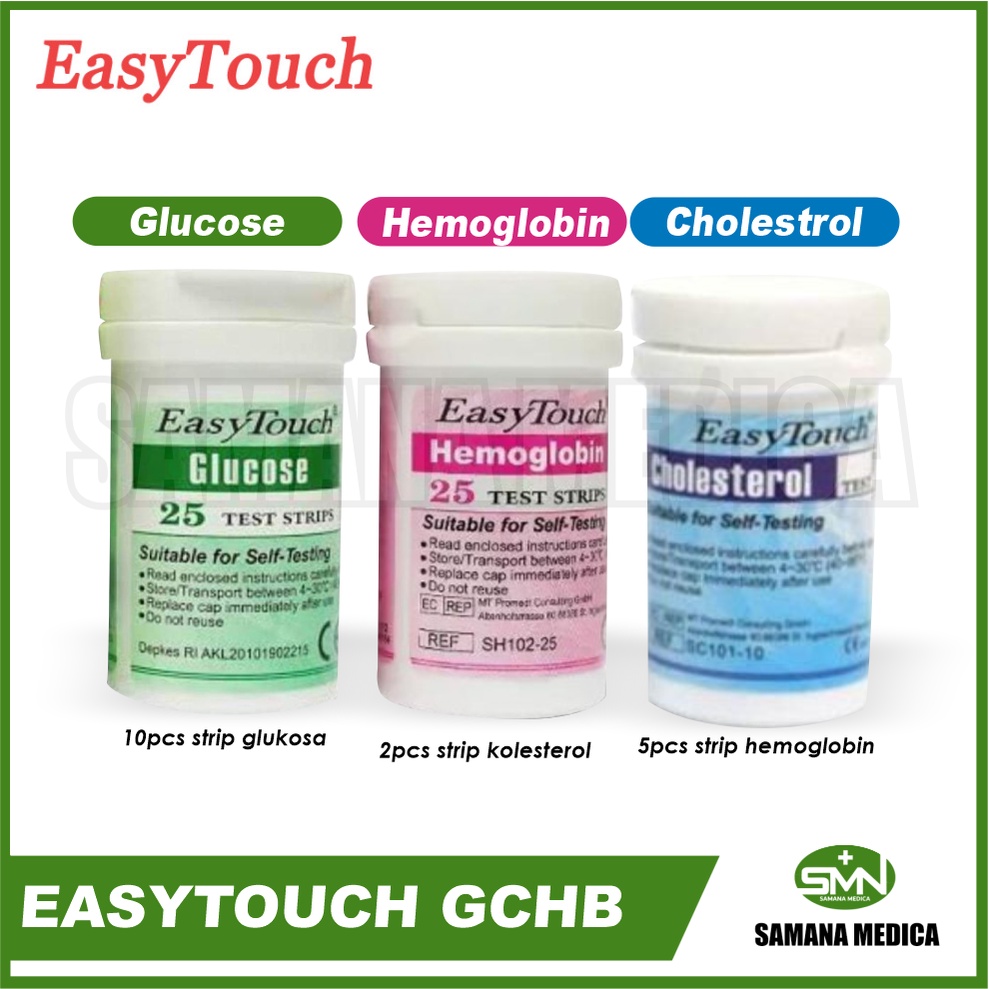 ALAT TES GCHB Gula Darah, Kolesterol, Hemoglobin EASYTOUCH GCHB 3in1 FREE PACKING KARDUS